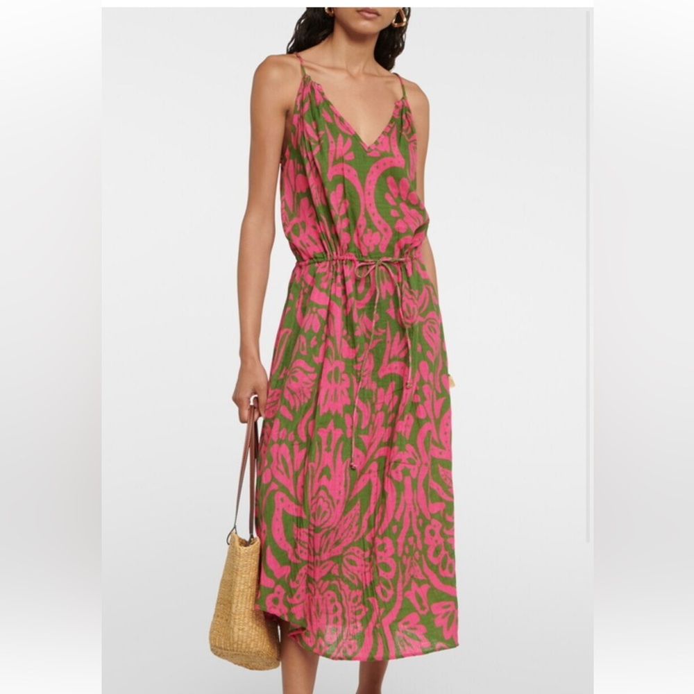 Velvet by Graham & Spencer Pink and Green Midi Dress